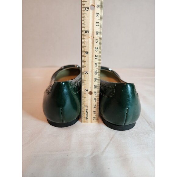 Talbots Green Quilted Dressy Comfort Ballerina Ballet Flats Sz:7.5-US - Picture 4 of 8